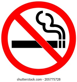 No smoking sign on white background - Shutterstock ID 205775728