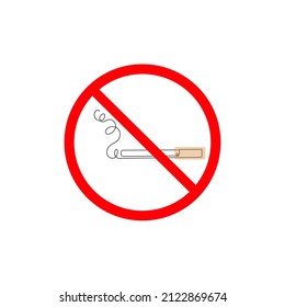 A no smoking sign on a white background made in the style of line art.