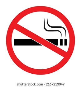 No smoking sign on white background. illustration vector of No smoking. EPS10
