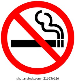 Знак «Не курить» на белом фоне