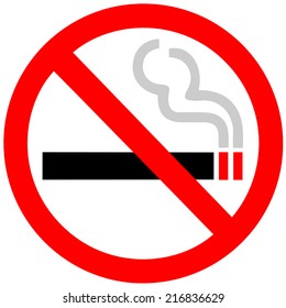 No smoking sign on white background