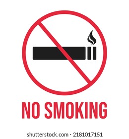 No smoking sign on white background. Vector