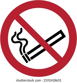 No smoking sign on white background, vector illustration.