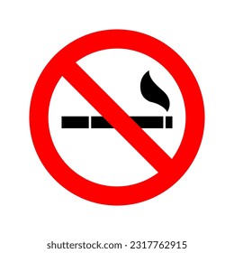 No smoking sign on white background color editable