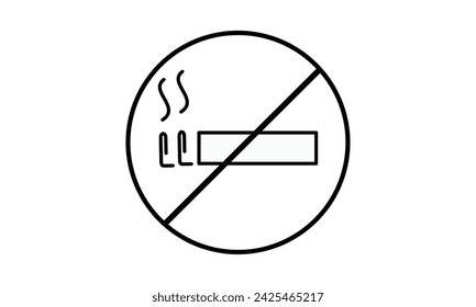 No smoking sign on white background. Vector Illustration