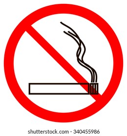 No smoking sign on white background. Vector illustration.