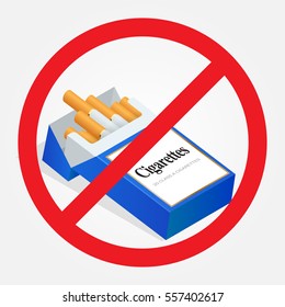 No smoking sign on white background. Sign forbidding smoking. Healthy lifestyle. The risk to health.