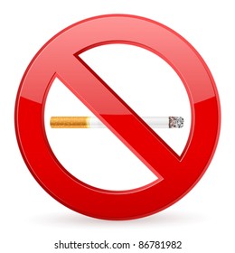 No smoking sign on a white background. Vector illustration.