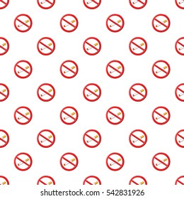 No smoking sign pattern. Cartoon illustration of no smoking sign vector pattern for web