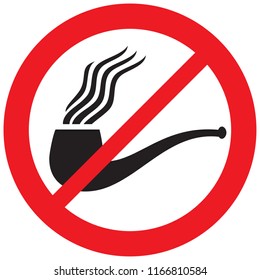 no smoking sign with pipe (prohibition icon)