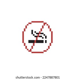No smoking sign, pixel art