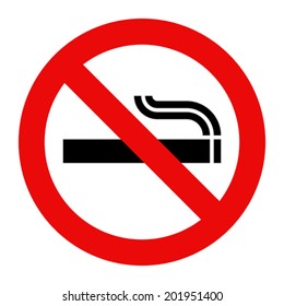 No smoking sign. Prohibited symbol isolated on white background