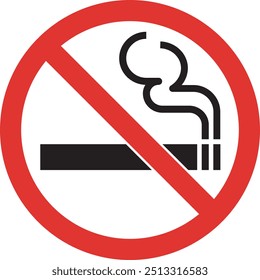 No smoking sign. Smoking prohibited symbol of a cigarette in a crossed circle.