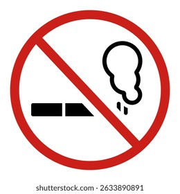 no smoking sign, prohibited symbol, flat vector illustration on white background