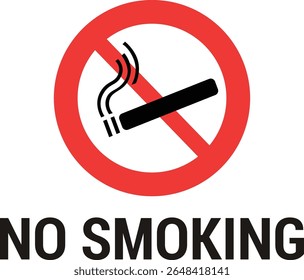 Sem Sinal De Fumar. Sinal de proibido fumar. Fumar símbolo proibido de um cigarro em um círculo cruzado.
