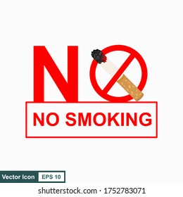 No smoking sign. Smoking prohibition concept. flat style design. Vector illustration.