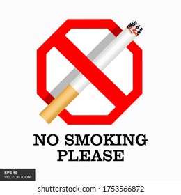 No smoking sign. Smoking prohibition concept. flat style design. Vector illustration.
