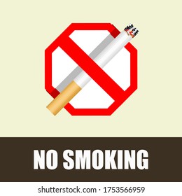 No smoking sign. Smoking prohibition concept. flat style design. Vector illustration.