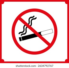 No Smoking Sign - Prohibition Symbol Vector