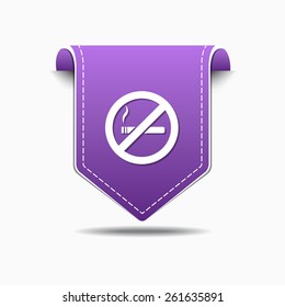 No Smoking Sign Purple Vector Icon Design