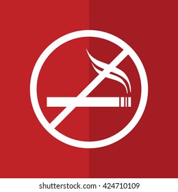 No smoking sign. Red background