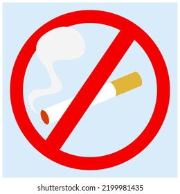 A No Smoking Sign. A Red Circle With A Slash Through It Over A Lit Cigarette.