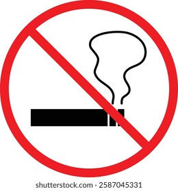 No Smoking Sign with Red Circle