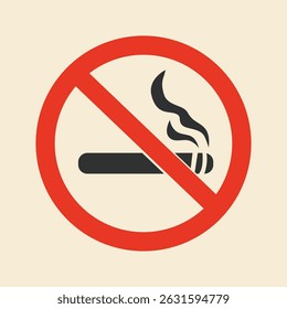 No Smoking Sign – Red Circle Prohibition Icon