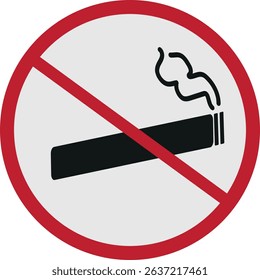 No Smoking Sign with Red Circle and Slash