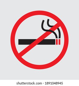 No smoking sign red on white background good for a no smoking warning