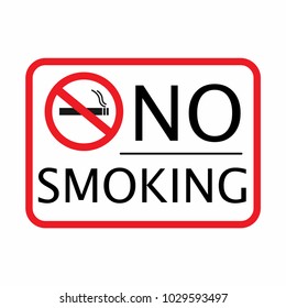 No smoking sign in red prohibition circle. Illustration isolated on white background. Vector