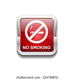 No Smoking Sign Red Vector Icon Button
