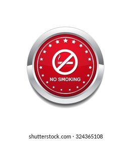 No Smoking Sign Red Vector Icon Button