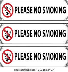 No Smoking Sign For Restaurant, Hospital, Public Place And Other Areas