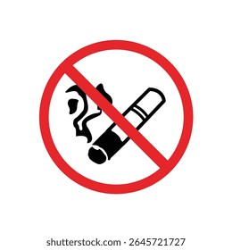 No smoking sign set. Round label on white background