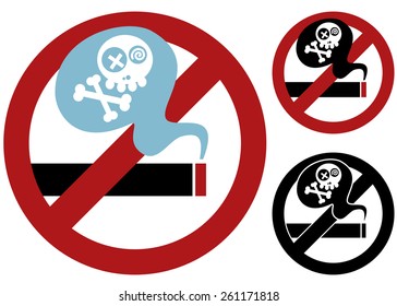 No Smoking Sign Skull Smoke Stock Vector (Royalty Free) 261171818 ...