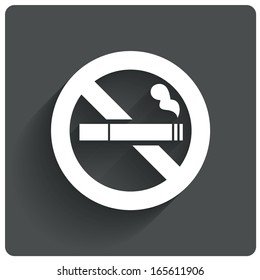 Знак курения не курить. Нет значка дыма. Символ «Остановить курить». Векторная иллюстрация. Сигарета с наконечником фильтра. Иконка для общественных мест.