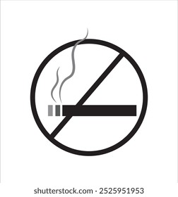 No smoking sign. No smoke icon. Stop smoking symbol. Vector illustration. Filter-tipped cigarette. Icon for public places. eps 10