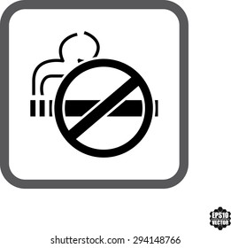 No smoking sign. No smoke icon. Stop smoking symbol. Vector illustration. 