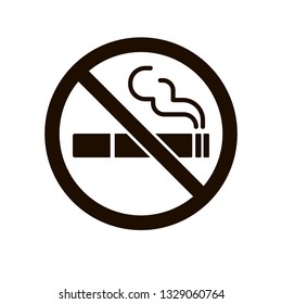 No smoking sign. Smoke Vector icon, Stop cigarette concept, monochrome illustration isolated on white.