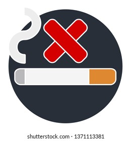 No smoking sign. Smoke Vector icon, Stop cigarette concept, warning illustration isolated on white