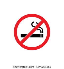 No smoking sign or sticker. Forbidden sign icon isolated on white background vector illustration