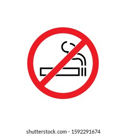No smoking sign or sticker. Forbidden sign icon isolated on white background vector illustration