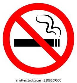 No hay signos de fumar. Detener el símbolo del cigarrillo. Ilustración del vector