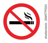 No smoking sign symbol. No smoking area. No smoking vector illustration.