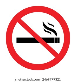 No smoking sign symbol. No smoking area. No smoking vector illustration.