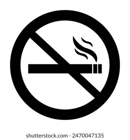 No smoking sign symbol. No smoking area. No smoking sign board black color.