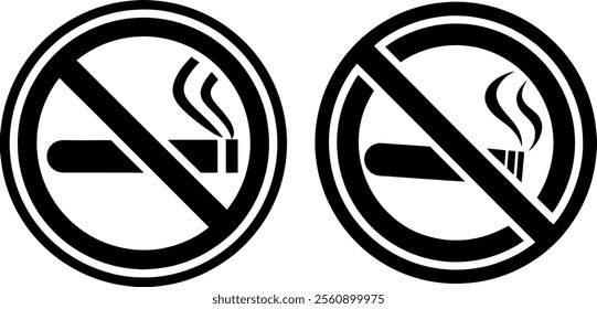 No smoking sign symbol. No smoking area. No smoking sign board black color