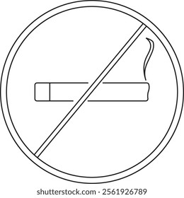 No smoking sign symbol. No smoking area.  Isolated Symbols of Cigarette Restriction Symbols