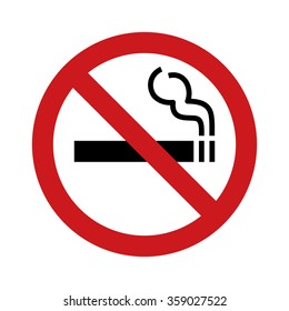 No Smoking Sign / Symbol Flat Vector Icon For Websites And Print